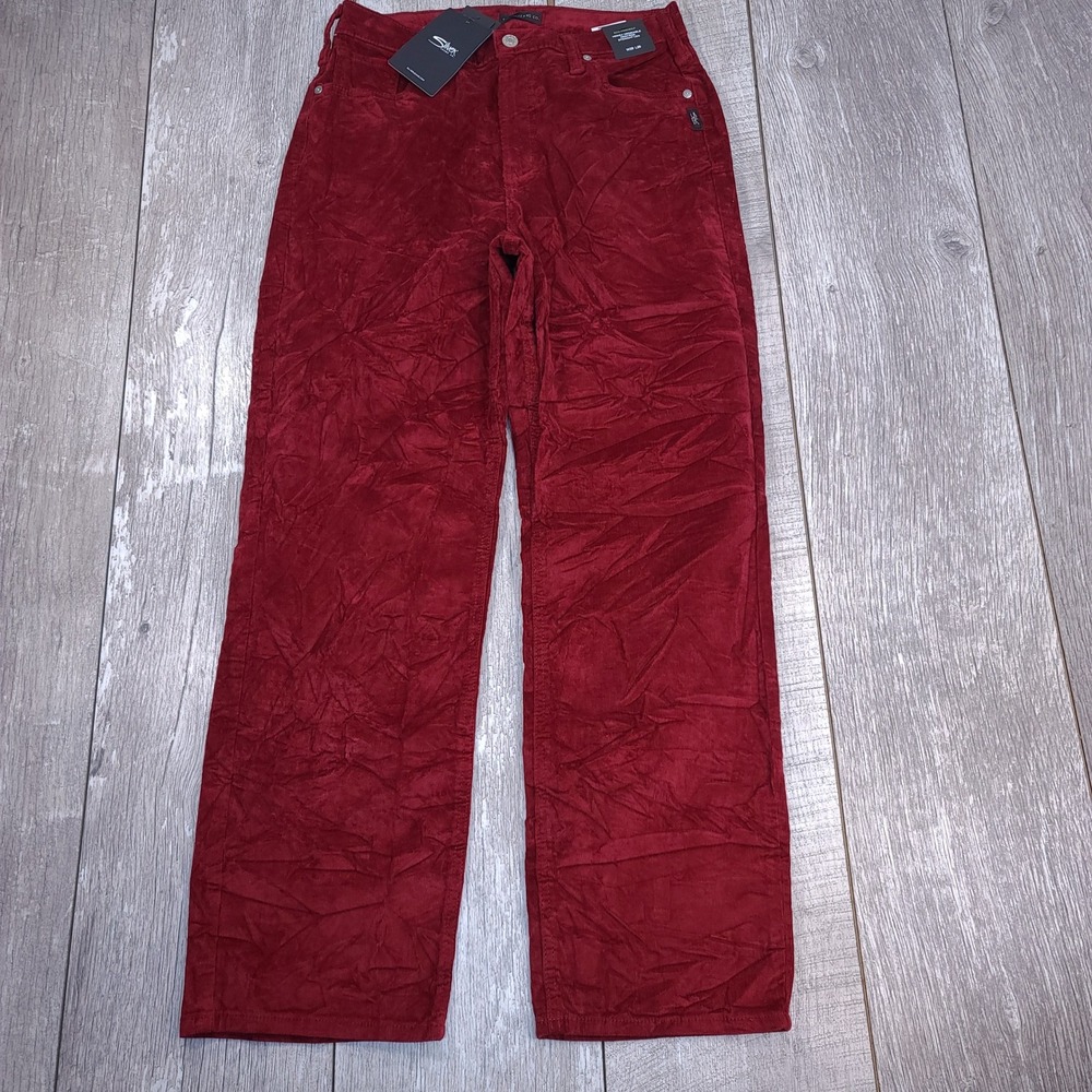 Silver Jeans Corduroy Pants Womens 29 Wine Highly Desirable Straight Leg - Picture 4 of 10